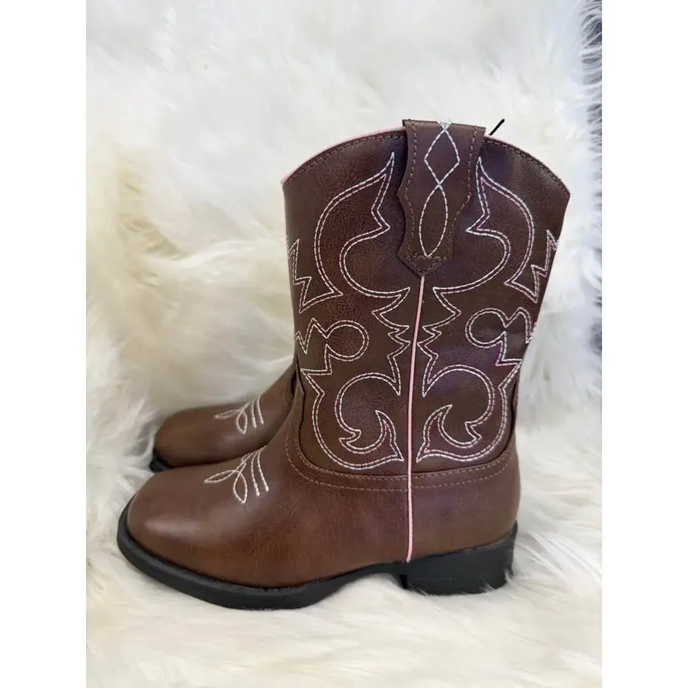 Wonder Nation Girls Size 5 Big Girls Western‎ Cowgirl Cowboy Boot Southern Rodeo